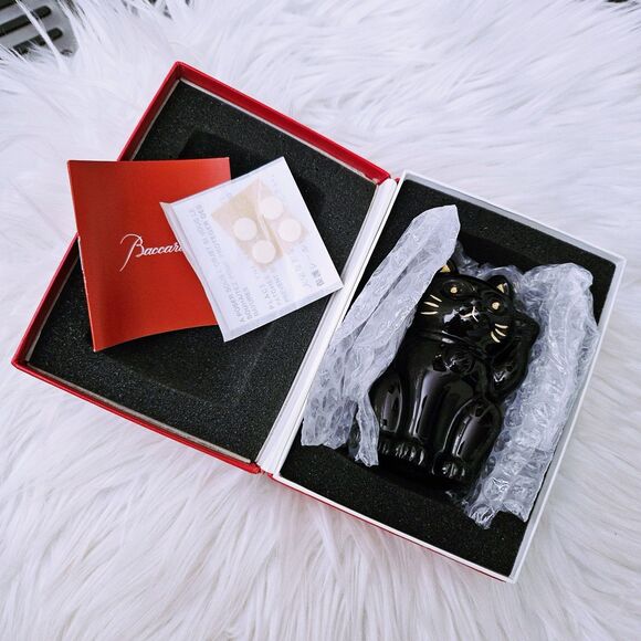 RARE Baccarat Maneki Neko Lucky Fortune Cat Figurine – Crystal Midnight Blue - Picture 7 of 10